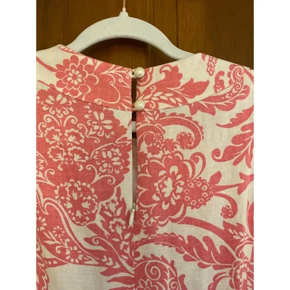 New Directions Dress Women Size 4 Pink Sleeveless Linen Knee‎ Skimming Weddings - Picture 8 of 14